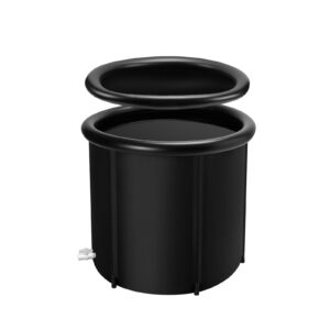 85cm/33.5in Black Freestanding Cold Plunge Tub Multi-layer Ice Pod Hot Bathtub at Home/ Outdoors